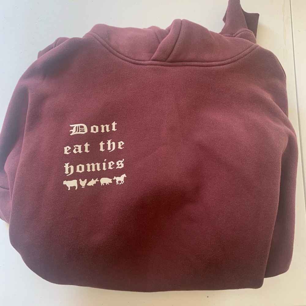 Maroon Hoodie with Graphic Print